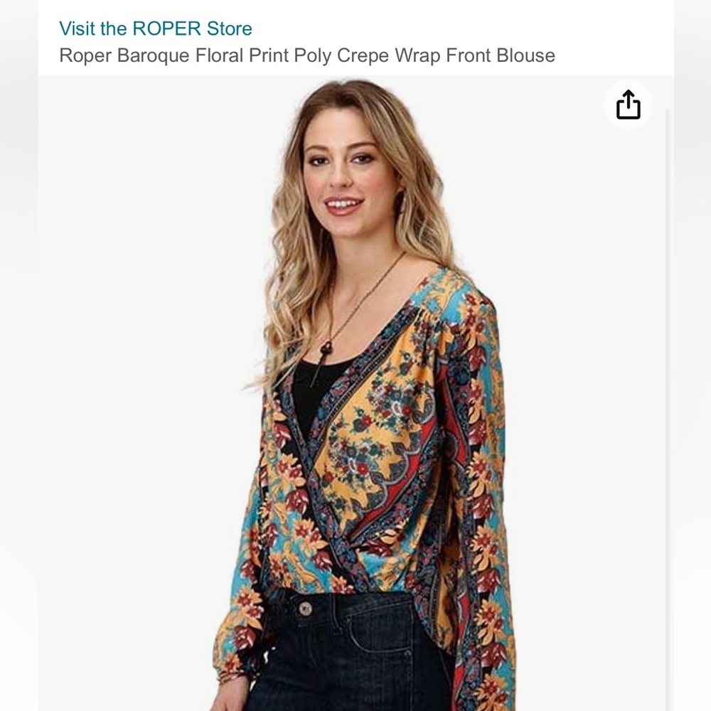 Roper Baroque Floral Women's Shirt Size small